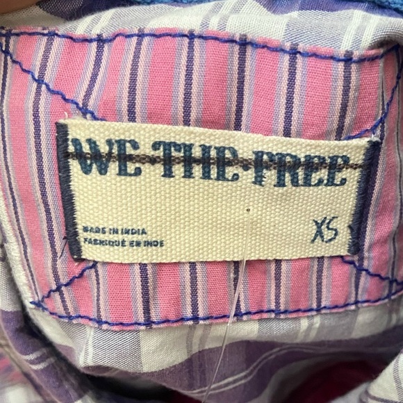 New! Free People We The Free Montauk Gingham Plaid Shirt pink purple 2435 - Picture 13 of 13